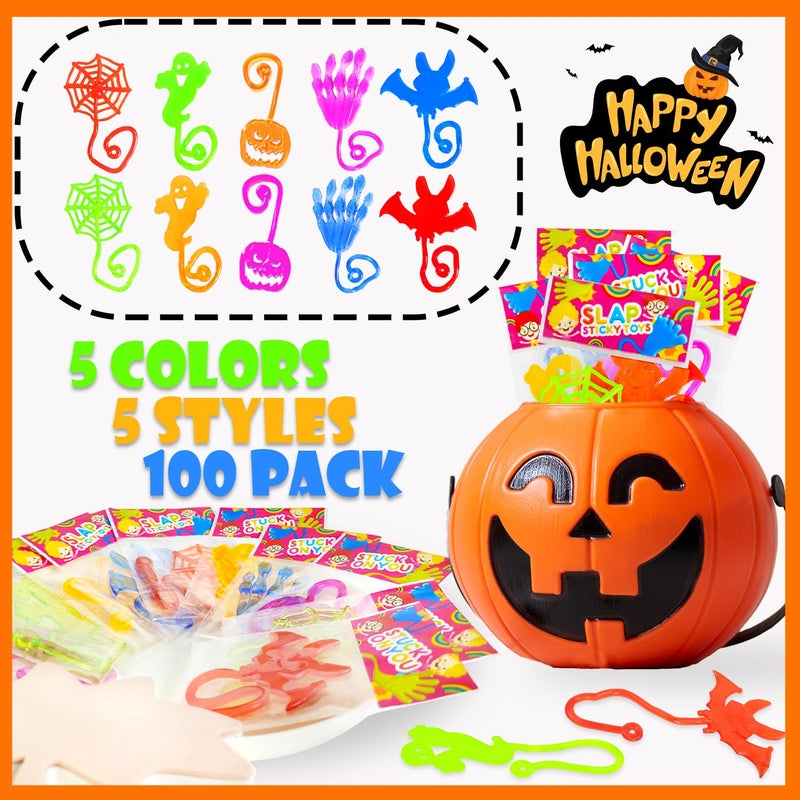 Leetous Halloween Treats Non Candy Bulk for Kids  Sticky Hands Party Favors Supplies for Toddlers-100 Pack Halloween Birthday Basket Goodie bag Stuffer Fillers Bulk Classroom Prizes Toys Gifts for Boys Girls - Image 2